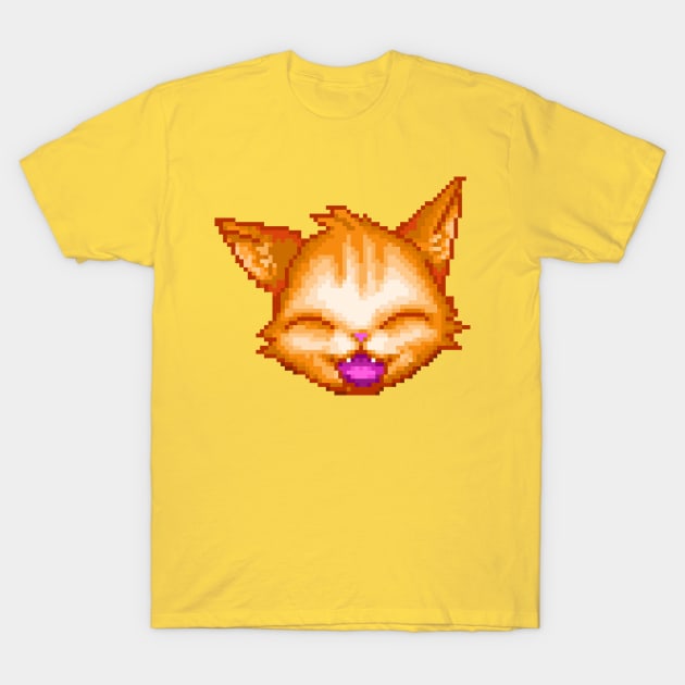 HappyCat Pixel Art T-Shirt by StickSicky